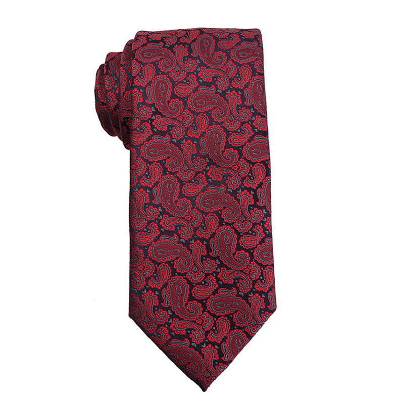 Men's Dark Red Series Paisley Evening Dress Accessories Necktie - Style #5 - image 6