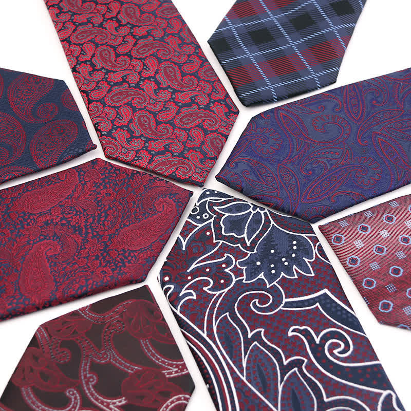 Men's Dark Red Series Paisley Evening Dress Accessories Necktie - image 1