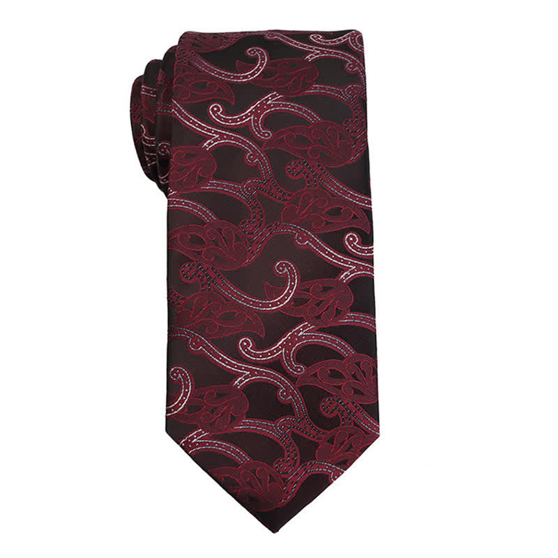 Men's Dark Red Series Paisley Evening Dress Accessories Necktie - Style #6 - image 7