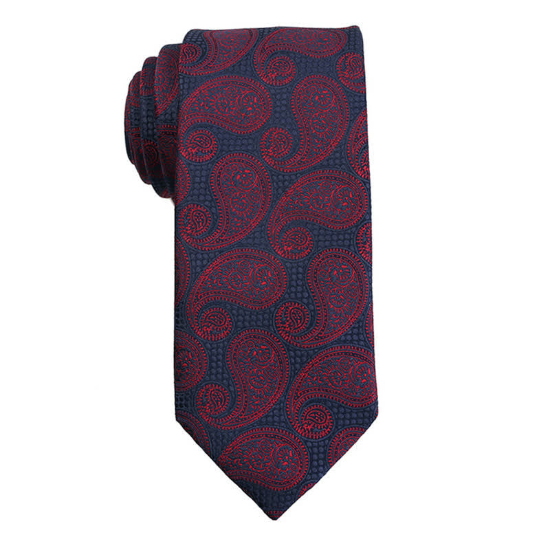 Men's Dark Red Series Paisley Evening Dress Accessories Necktie - Style #8 - image 9