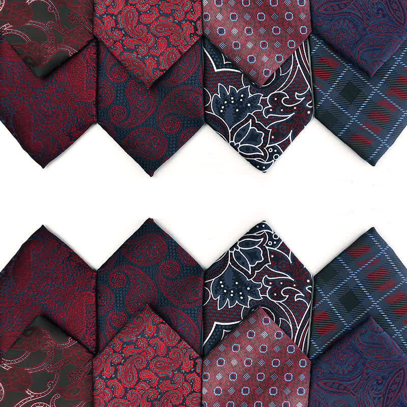 Men's Dark Red Series Paisley Evening Dress Accessories Necktie - image 0