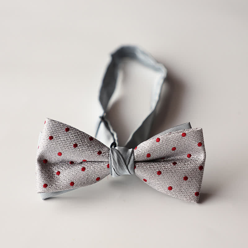 Men's Floral Striped Jacquard Woven Double Layers Bow Tie - Style #4 - image 6