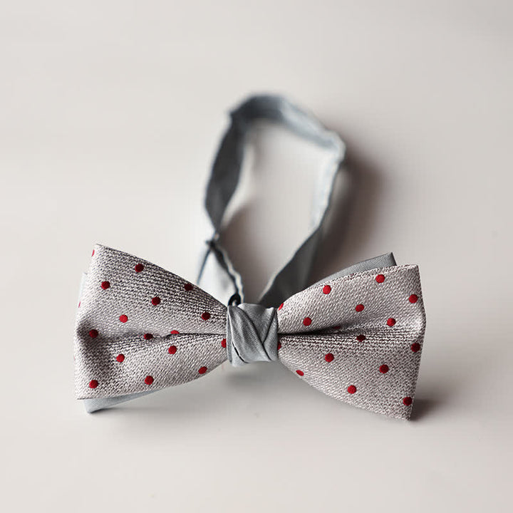Men's Floral Striped Jacquard Woven Double Layers Bow Tie - Style #4 - image 6