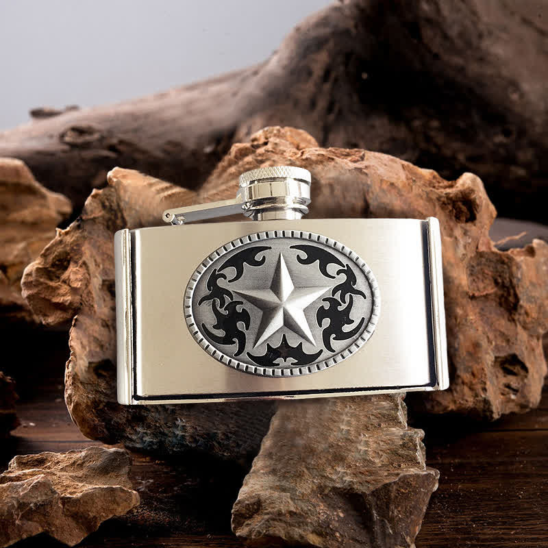 Men's DIY 3oz. Western Star Leather Belt with Hidden Flask - Western Star - Without Belt - Not Included Belt - image 0