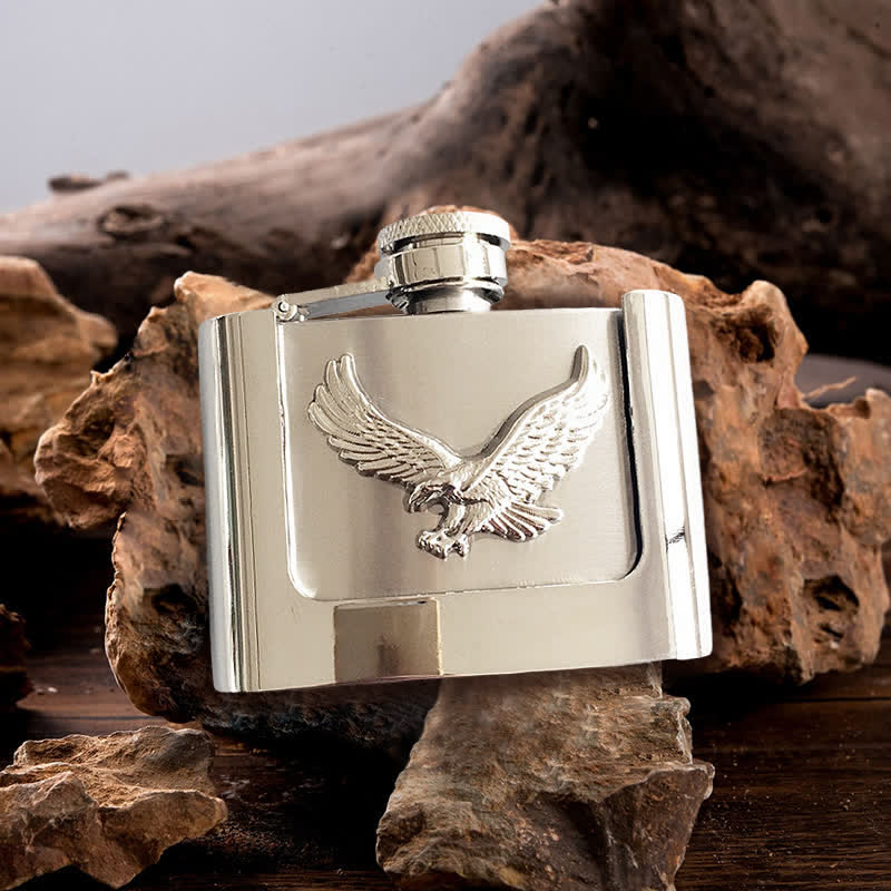 Men's DIY 2oz. Flying Eagle Leather Belt with Hidden Flask - Flying Eagle - Without Belt - Not Included Belt - image 0