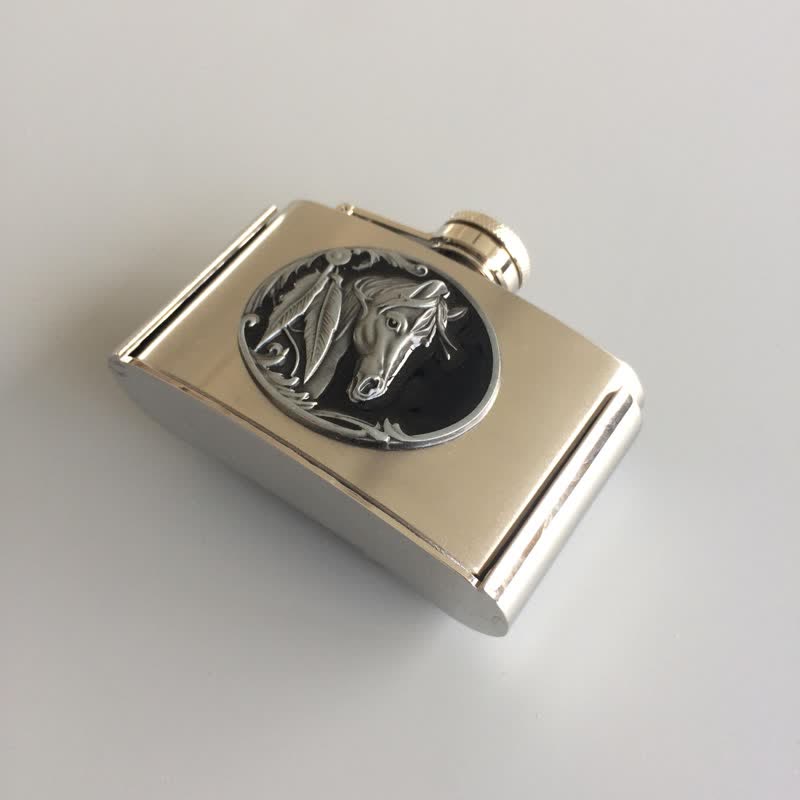 Men's DIY 3oz. Horse Head Leather Belt with Hidden Flask - image 2