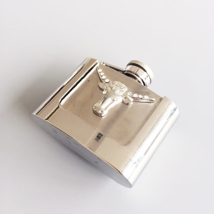 Men's DIY 2oz. Bull Head Leather Belt with Hidden Flask - image 3
