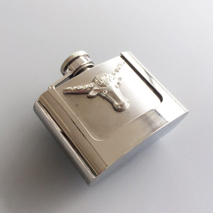 Men's DIY 2oz. Bull Head Leather Belt with Hidden Flask - image 2