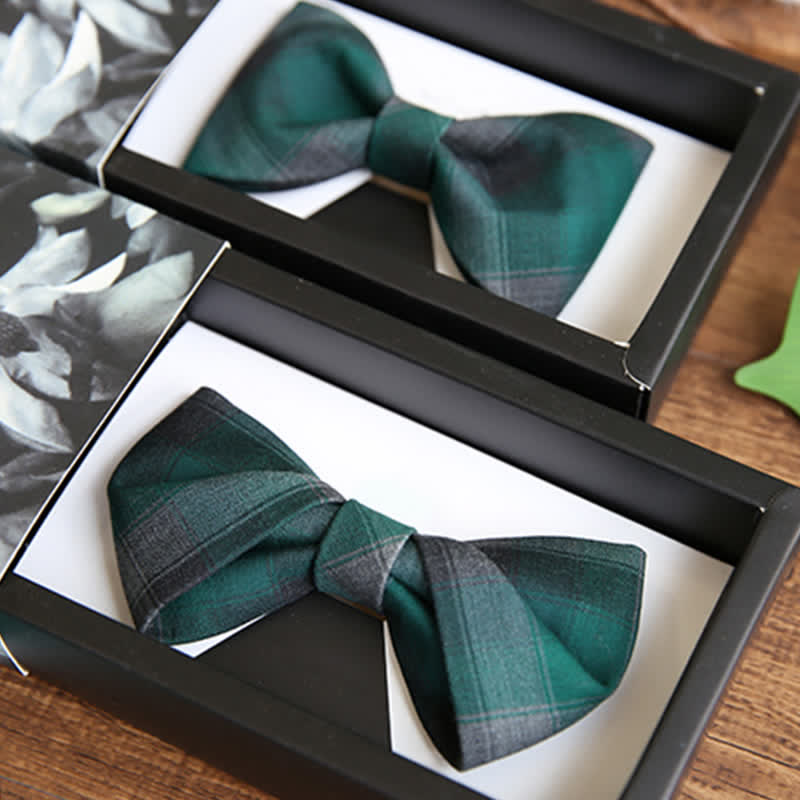 Men's British Style Plaid Pattern Groom Bow Tie - image 10