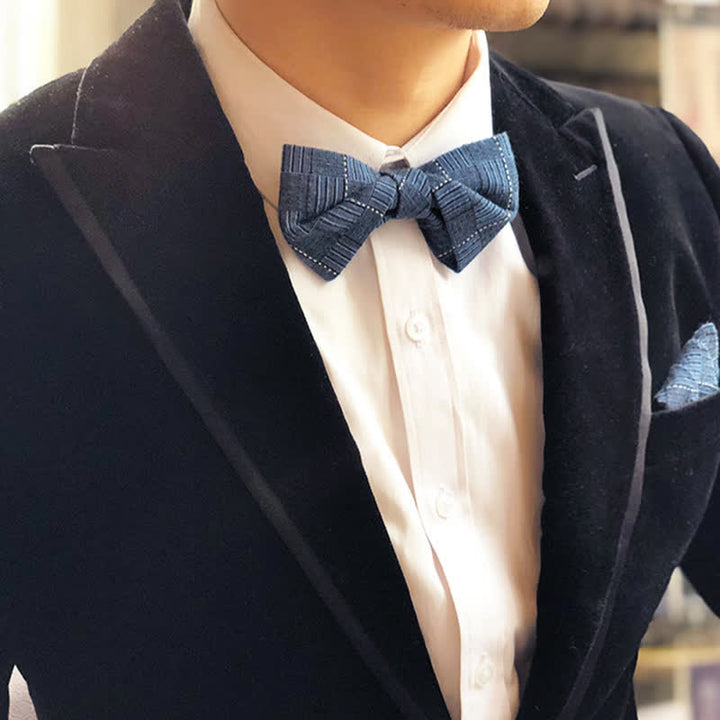 Men's British Style Plaid Pattern Groom Bow Tie - image 6