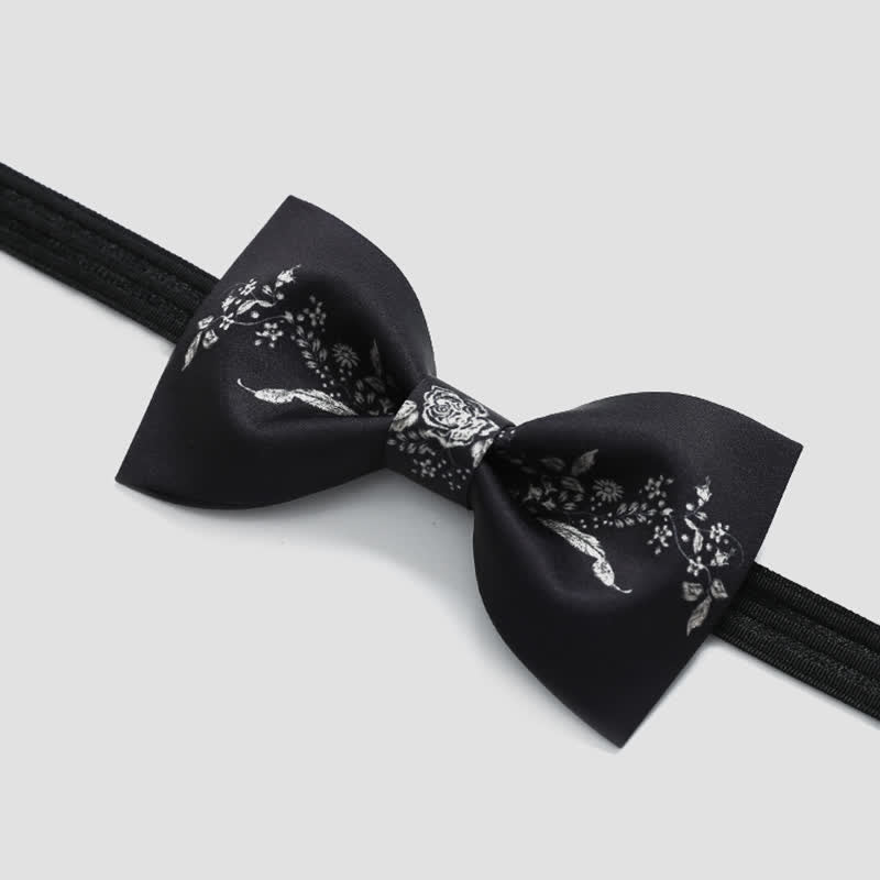 Men's Elegant Floral Plant Pattern Wedding Bow Tie - image 11
