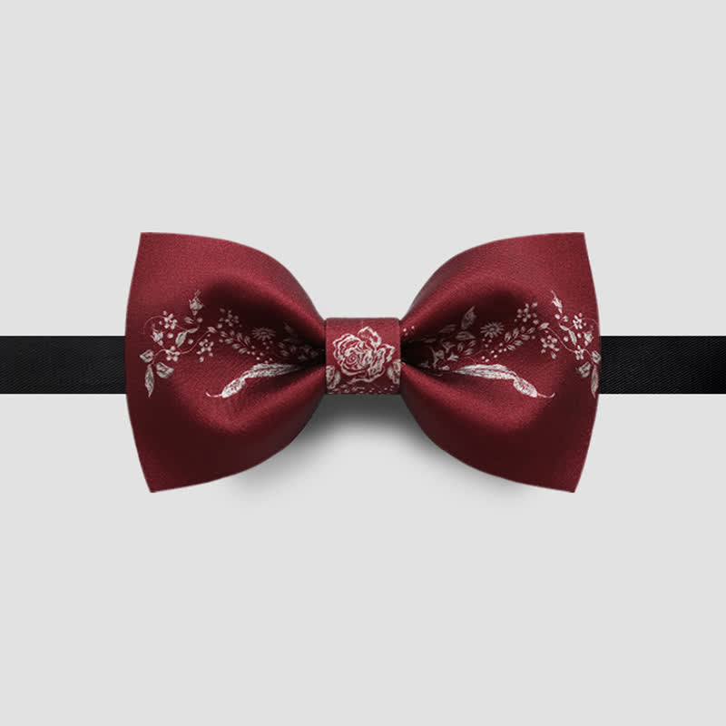 Men's Elegant Floral Plant Pattern Wedding Bow Tie - image 4