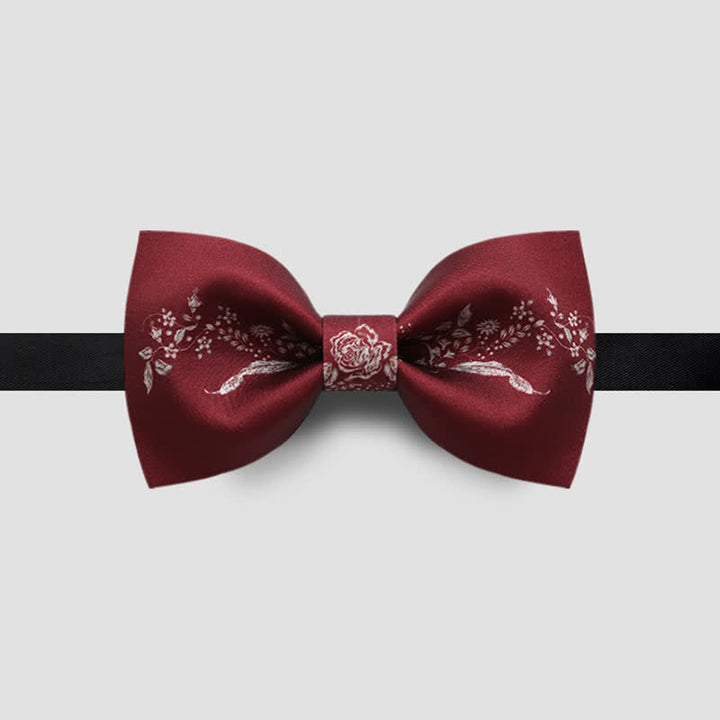 Men's Elegant Floral Plant Pattern Wedding Bow Tie - image 4