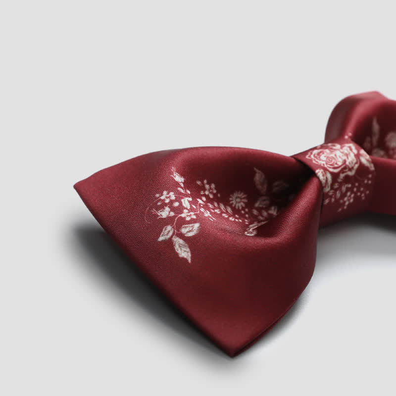 Men's Elegant Floral Plant Pattern Wedding Bow Tie - image 5
