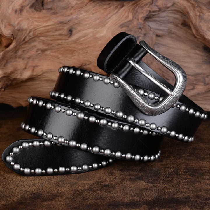Round Rivets Studded Gothic Clothing Accessories Leather Belt - image 4