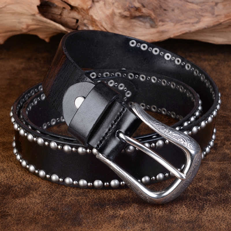 Round Rivets Studded Gothic Clothing Accessories Leather Belt - image 2