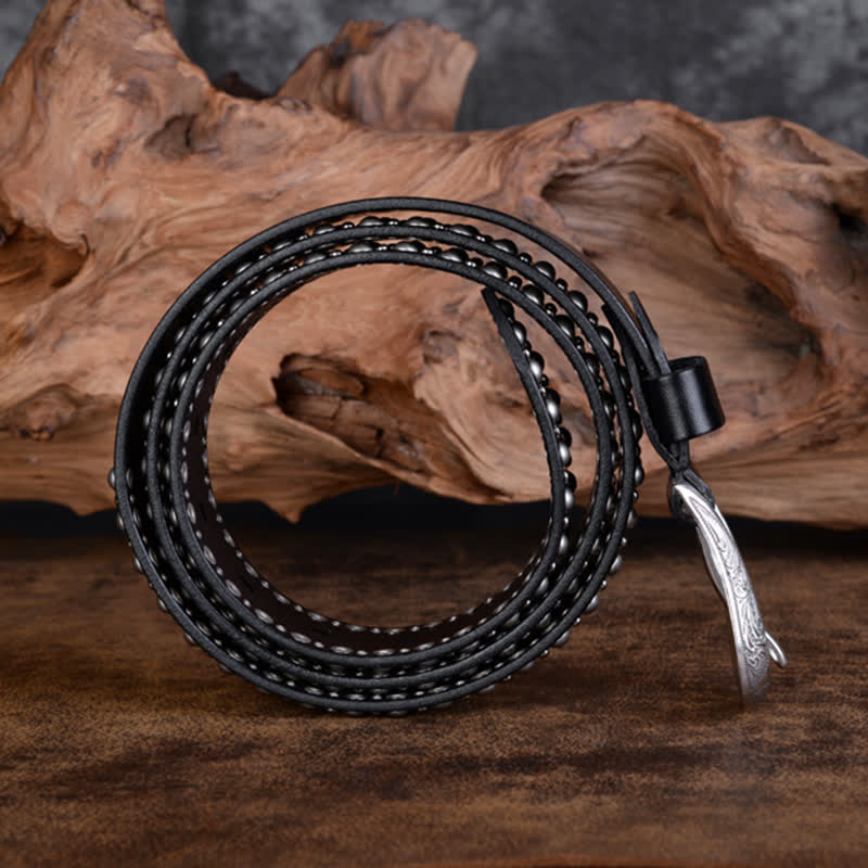 Round Rivets Studded Gothic Clothing Accessories Leather Belt - image 6