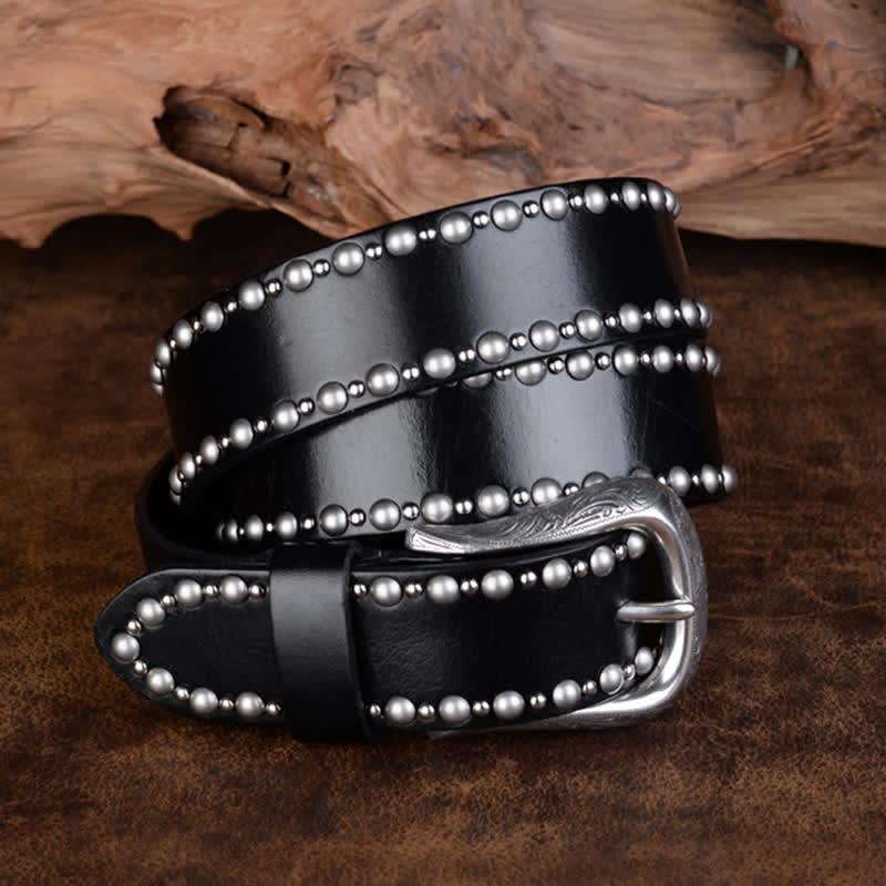 Round Rivets Studded Gothic Clothing Accessories Leather Belt - image 1