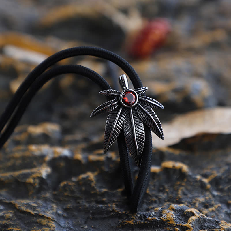 Punk Western Cowboy Maple Leaf Shaped Bolo Tie - Rope - image 4