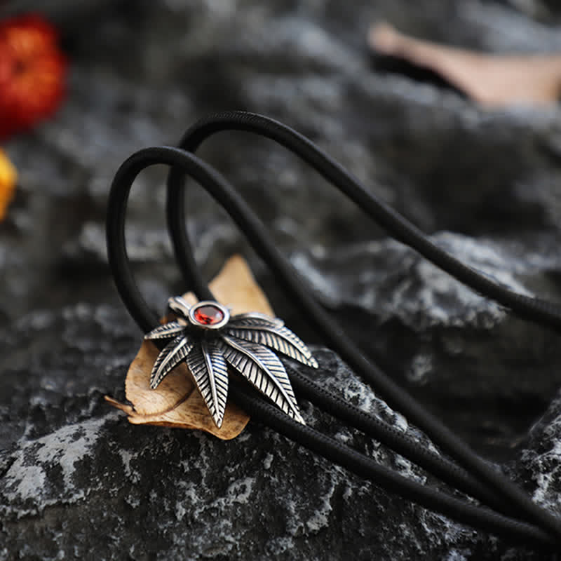 Punk Western Cowboy Maple Leaf Shaped Bolo Tie - image 6