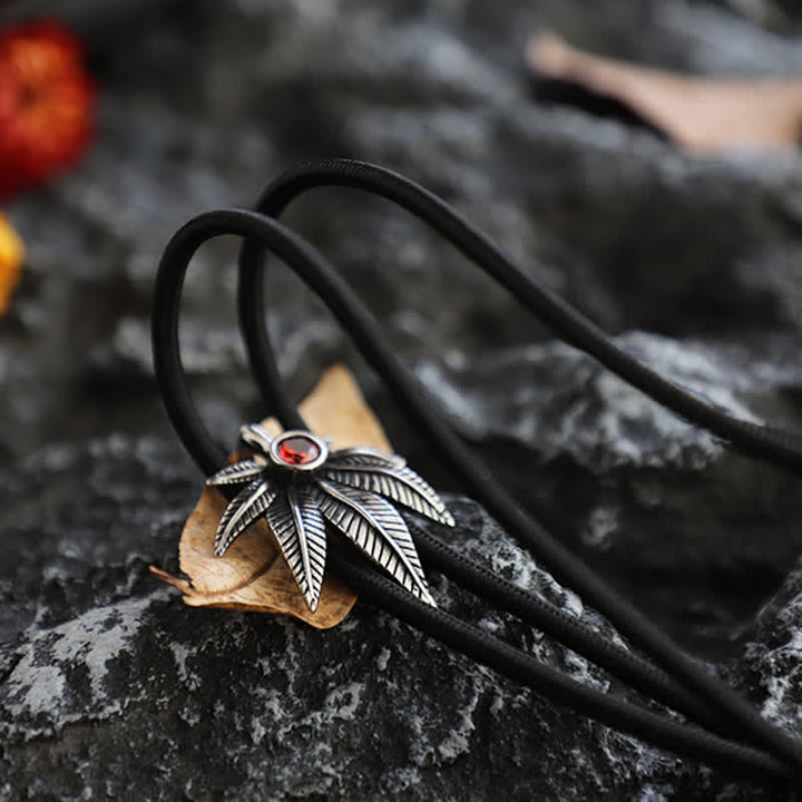 Punk Western Cowboy Maple Leaf Shaped Bolo Tie - image 6