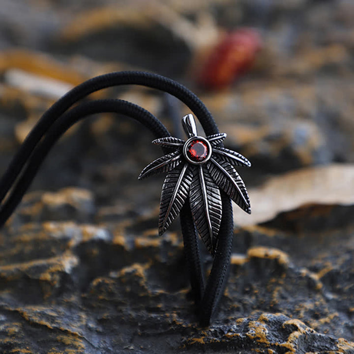 Punk Western Cowboy Maple Leaf Shaped Bolo Tie - Rope - image 4