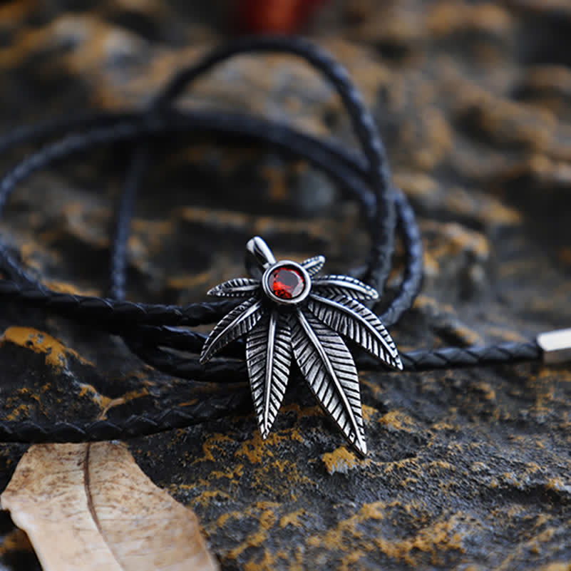 Punk Western Cowboy Maple Leaf Shaped Bolo Tie - image 3
