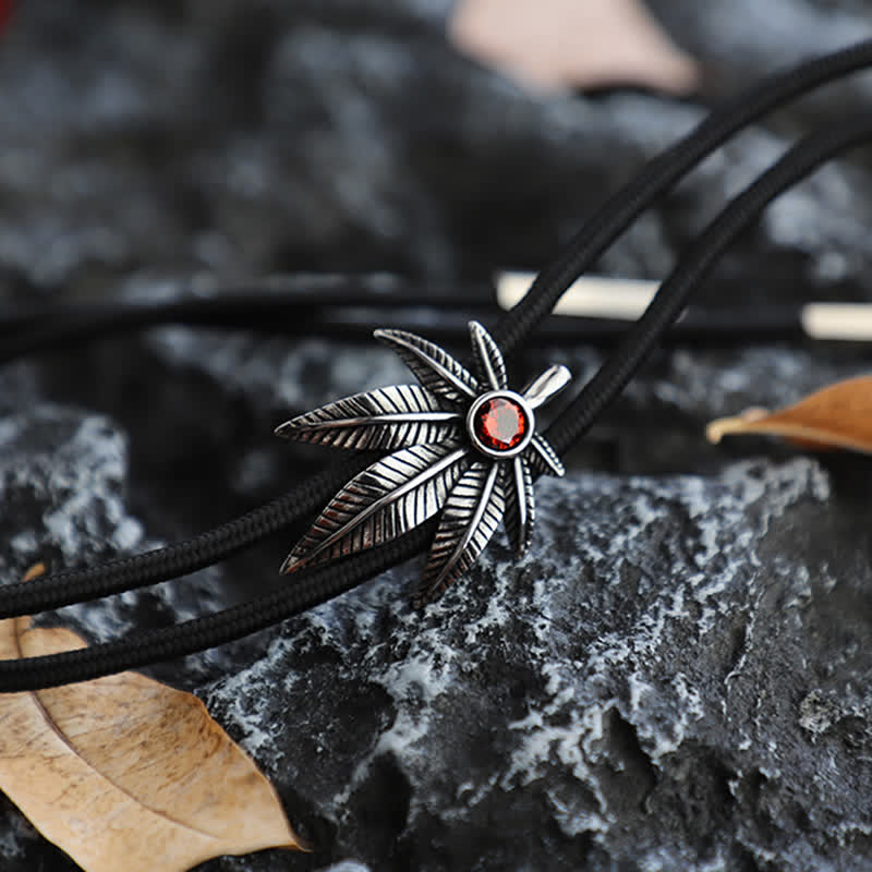Punk Western Cowboy Maple Leaf Shaped Bolo Tie - image 5