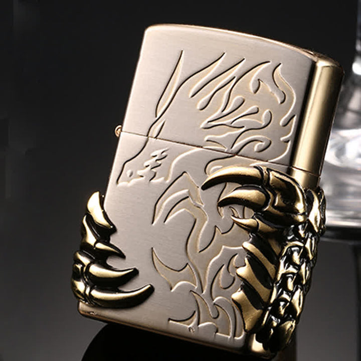 Dragon Claw Relief Refillable Kerosene Lighter - Gold - image 2
