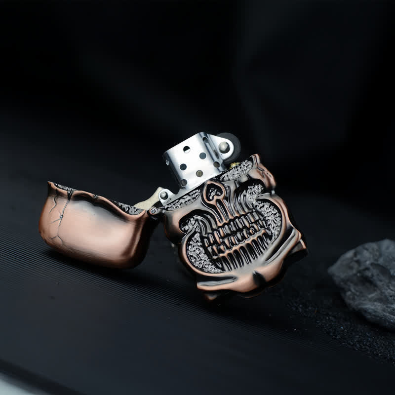 Retro Heavy Duty Armor Skull Refillable Kerosene Lighter - image 8
