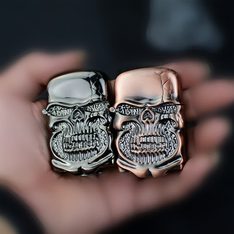 Retro Heavy Duty Armor Skull Refillable Kerosene Lighter - image 11