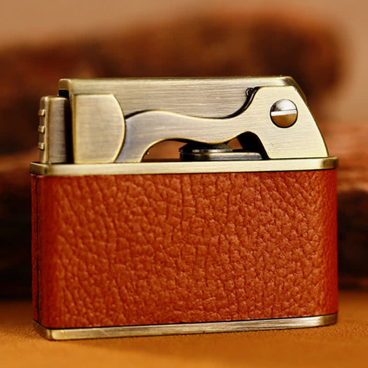 Retro Eagle Pattern Leather Refillable Kerosene Lighter - image 5