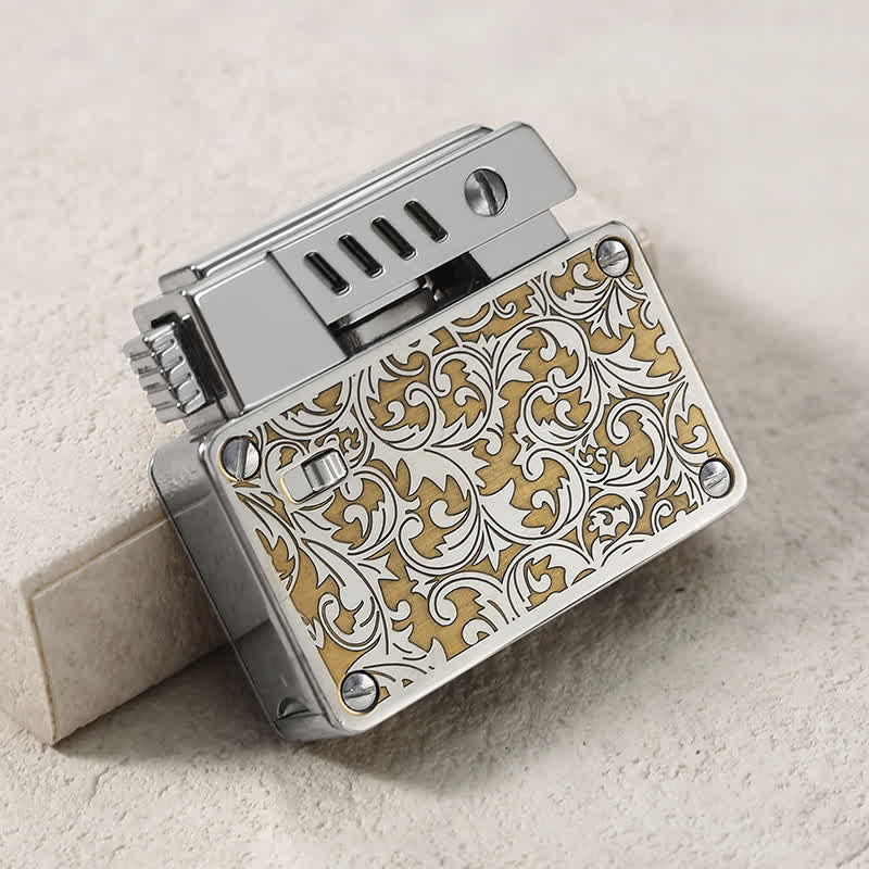 Carved Pop-up Ignition Safety Lock Refillable Kerosene Lighter - image 5