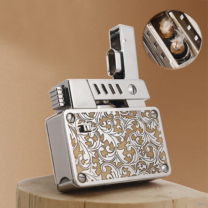Carved Pop-up Ignition Safety Lock Refillable Kerosene Lighter - image 2