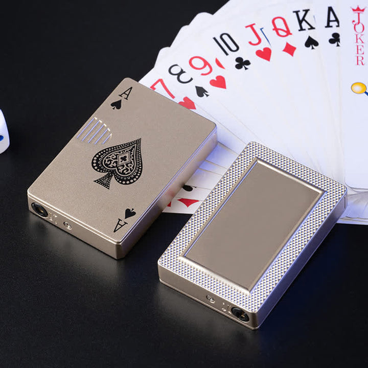 Poker Cards Personalized Custom Back Refillable Butane Lighter - Gold A - No Personalization - image 1