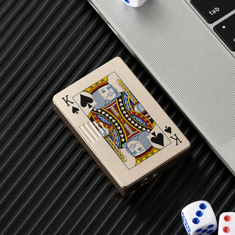 Poker Cards Personalized Custom Back Refillable Butane Lighter - Gold K - No Personalization - image 23