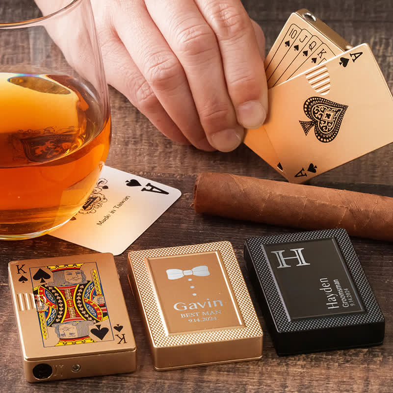 Poker Cards Personalized Custom Back Refillable Butane Lighter - image 6