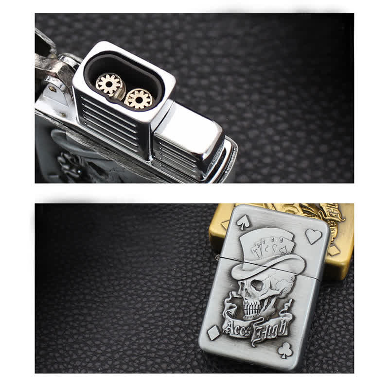 Poker Card Skull & Aces Refillable Butane Lighter - image 5