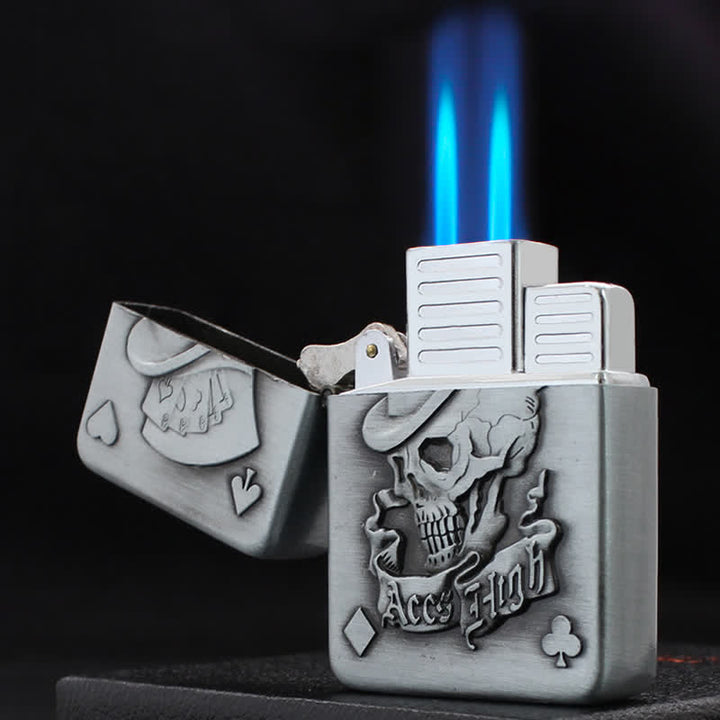 Poker Card Skull & Aces Refillable Butane Lighter - image 1