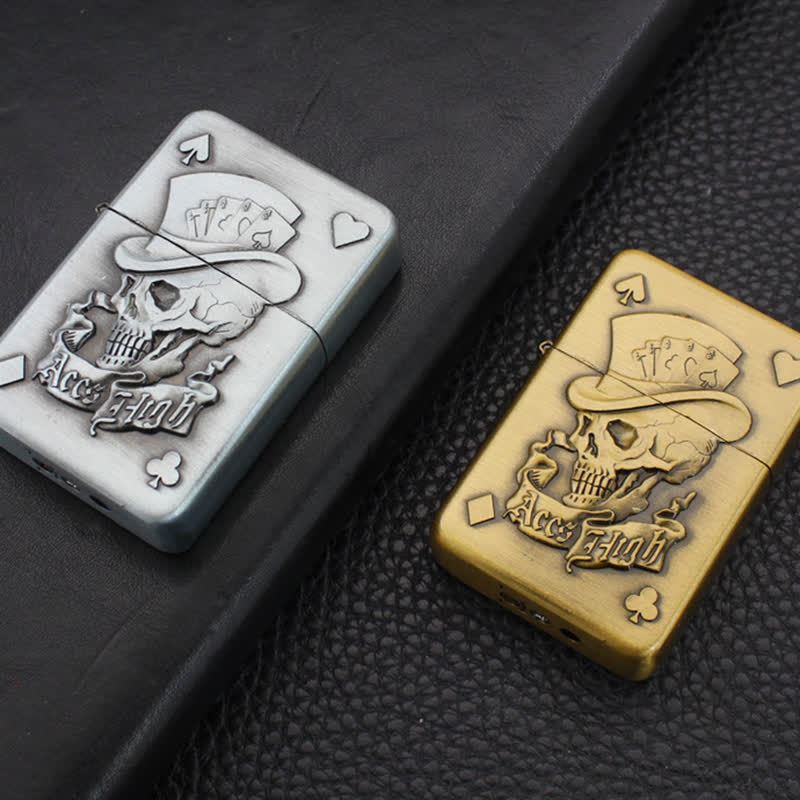 Poker Card Skull & Aces Refillable Butane Lighter - image 3