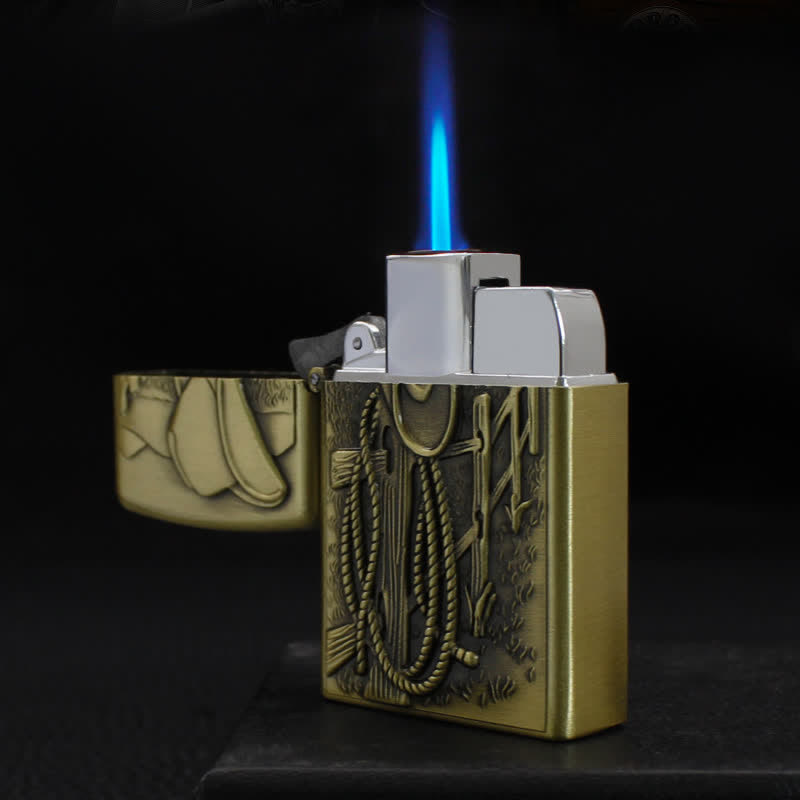 Western Scene Cowboy Hat Refillable Butane Lighter - image 2