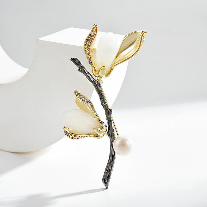 Women's Magnolia Luxury Imitation Pearl pin Brooch - image 4