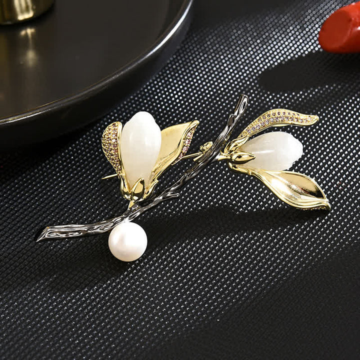 Women's Magnolia Luxury Imitation Pearl pin Brooch - image 2