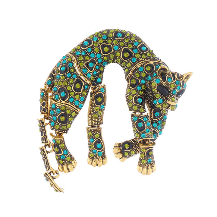 Unisex Vintage Panther Rhinestone Leopard Brooch - image 4
