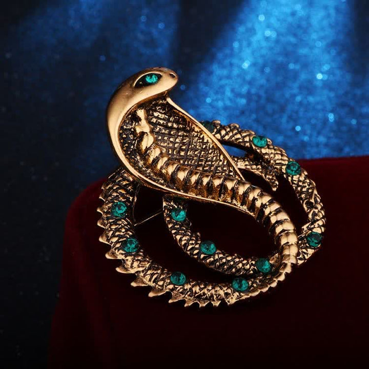 Unisex Original Retro Cobra Rhinestone Brooch - image 1