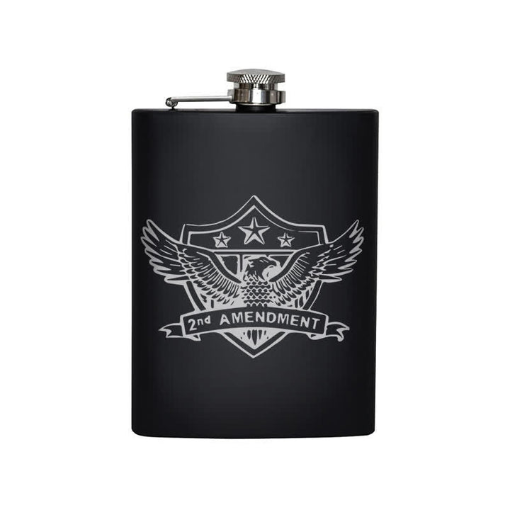 3-8 oz Eagle Laser Pattern Stainless Steel Portable Flask