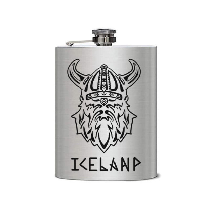 3-8 oz Viking Iceland Laser Pattern Stainless Steel Portable Flask