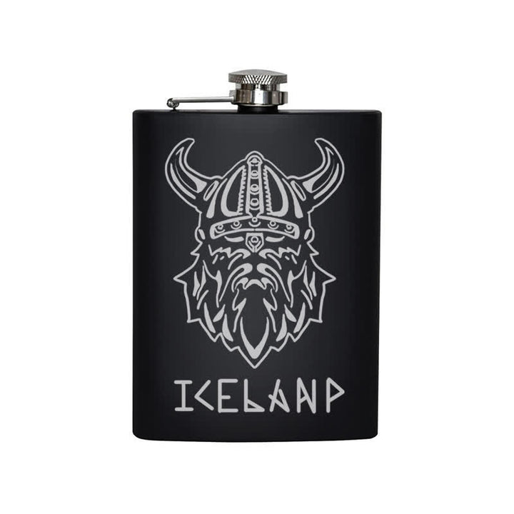 3-8 oz Viking Iceland Laser Pattern Stainless Steel Portable Flask