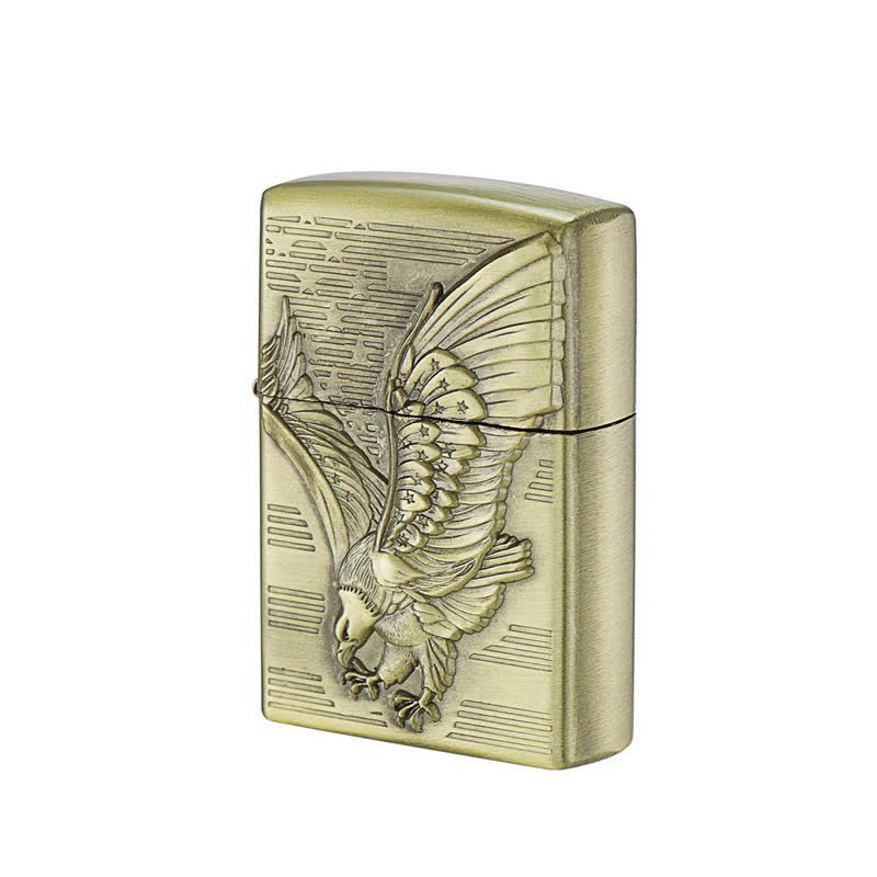 Soaring Eagle Bronze Refillable Kerosene Lighter - image 1
