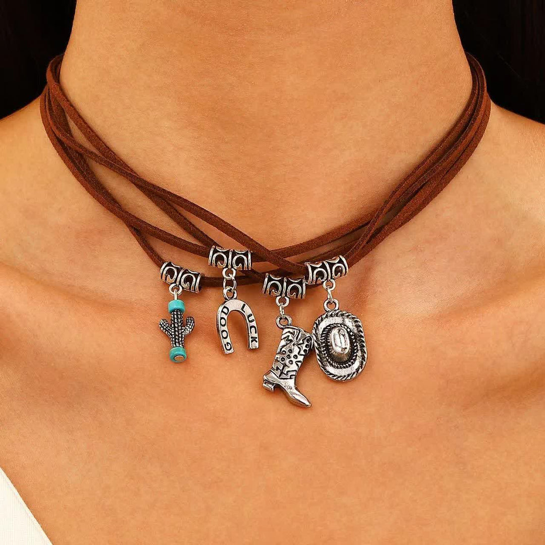  Wild Western Multi-Layered Bracelet Cowboy Necklace - image 0